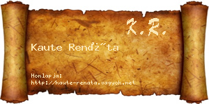 Kaute Renáta névjegykártya